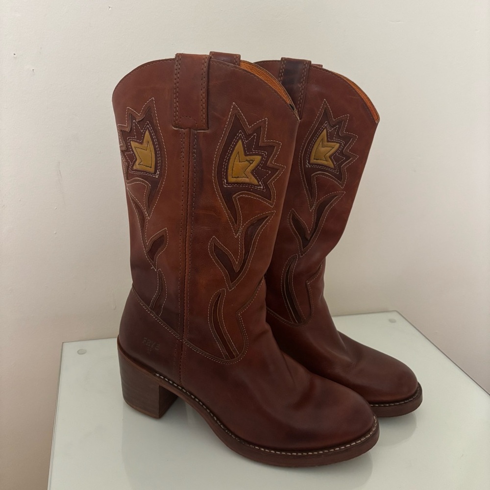 Frye Sabrina Campus Floral Cowboy Boots